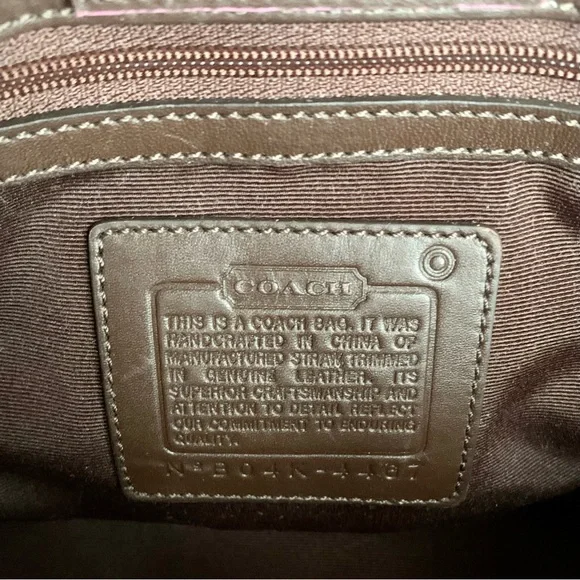 COACH Pink Tote Cream Woven Straw Handbag B04K4467 - Picture 6 of 8